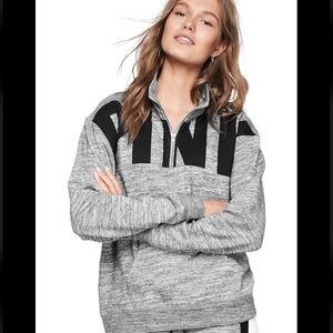 PINK Y2K Quarter Zip Sweatshirt Medium M